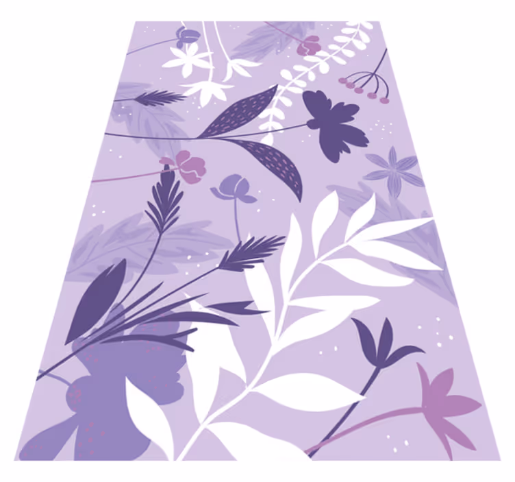 Vinyl tapijt paars met paarse bloemen - TenStickers