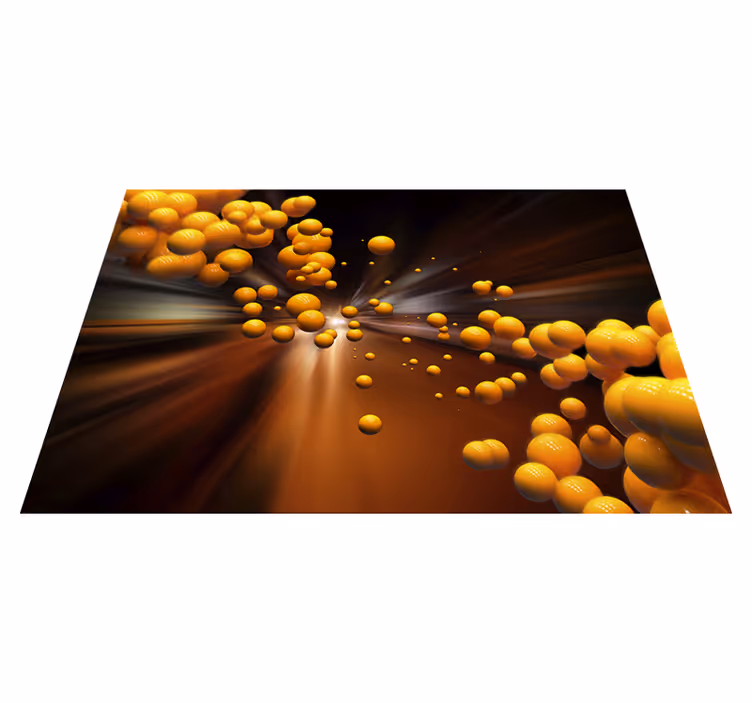 Vinyl tapijt oranje vibrante sferische explosie - TenStickers