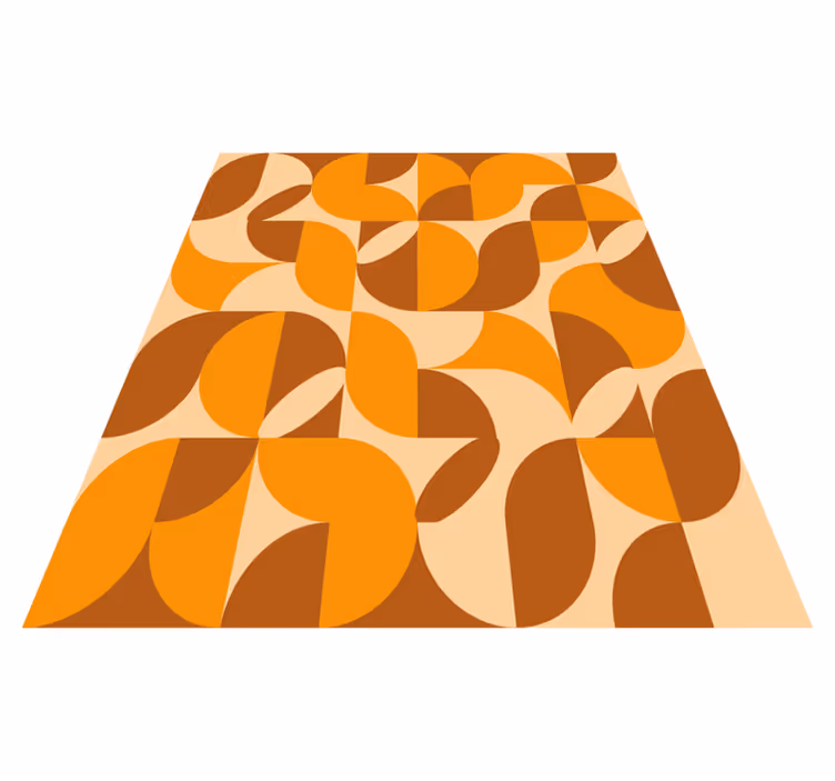Vinyl tapijt oranje retro oranje figuren - TenStickers