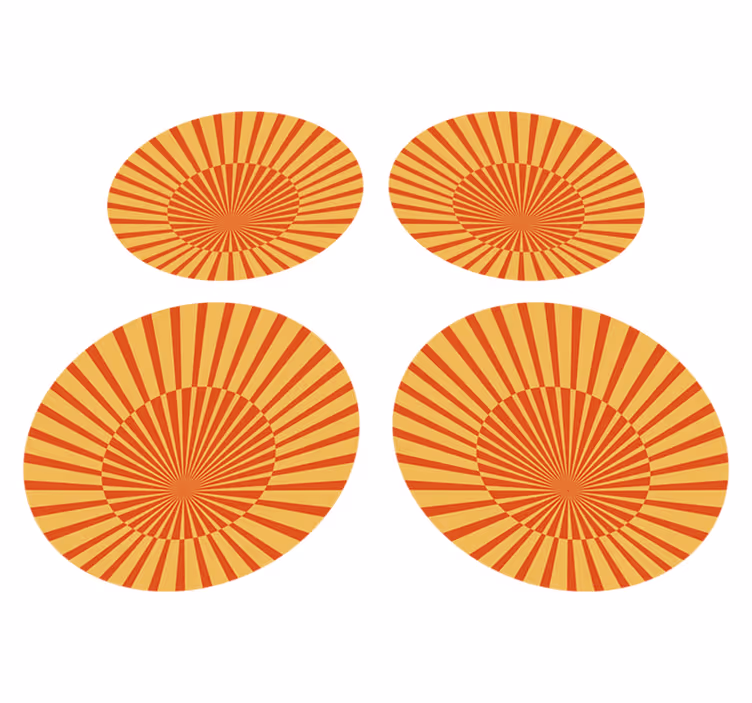 Vinyl tapijt oranje 70's zonneschijn cirkel - TenStickers