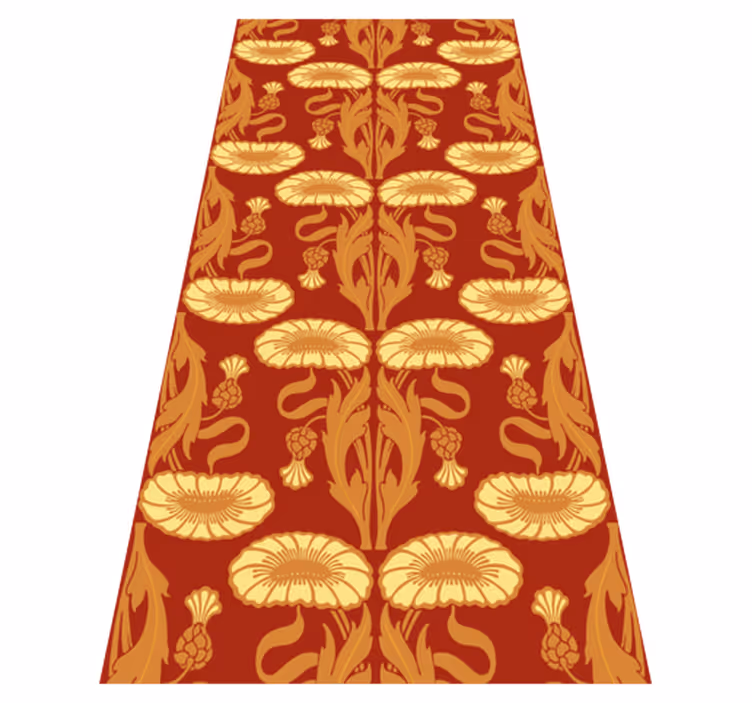 Vinyl tapijt oranje modern stijl ornament patroon - TenStickers