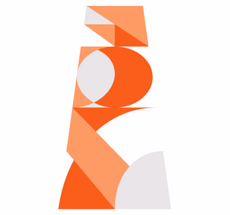 Vinyl tapijt oranje kleurblok wit - TenStickers