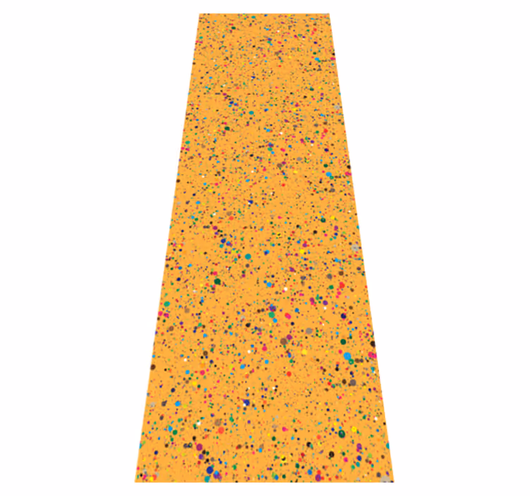 Vinyl tapijt oranje met kleine kleurspetters - TenStickers