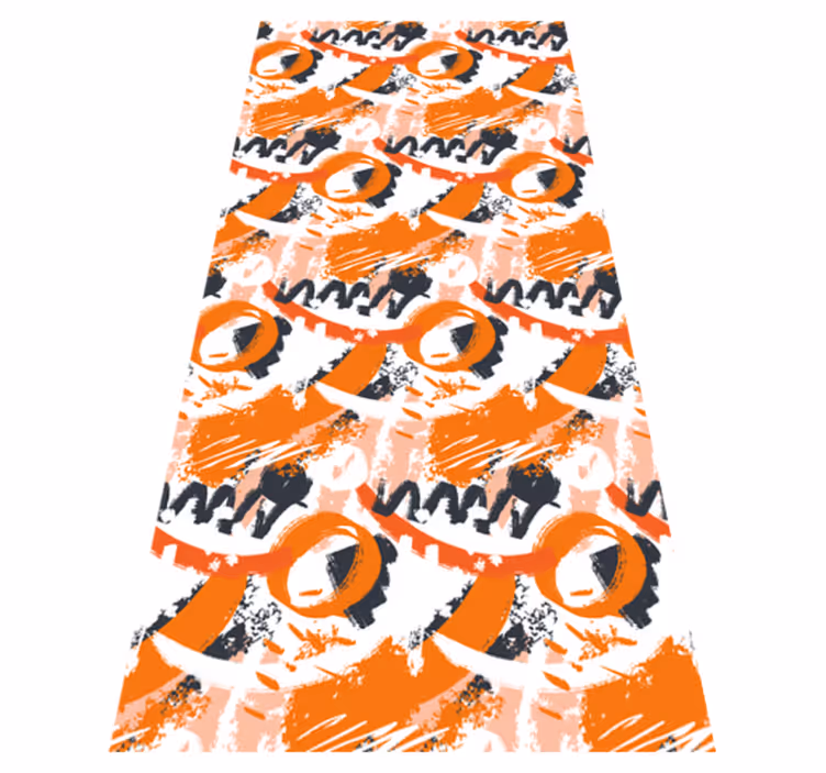 Vinyl tapijt oranje abstracte waterverfstreken - TenStickers
