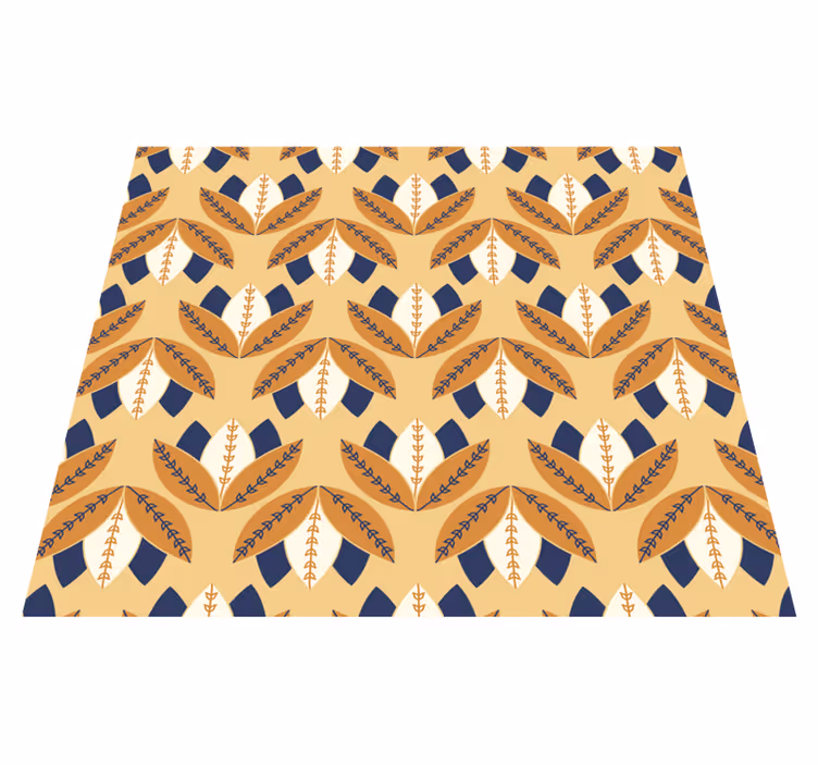 Vinyl tapijt oranje geometrische stijl behang - TenStickers
