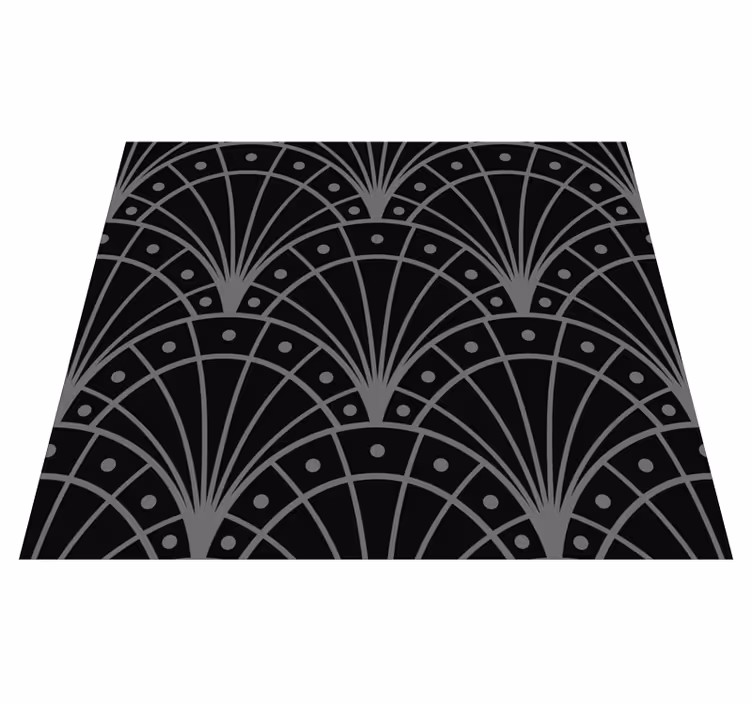 Vinyl tapijt zwart elegante zwarte art deco - TenStickers
