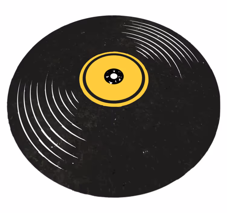Vinyl tapijt zwart vintage vinylplaten - TenStickers