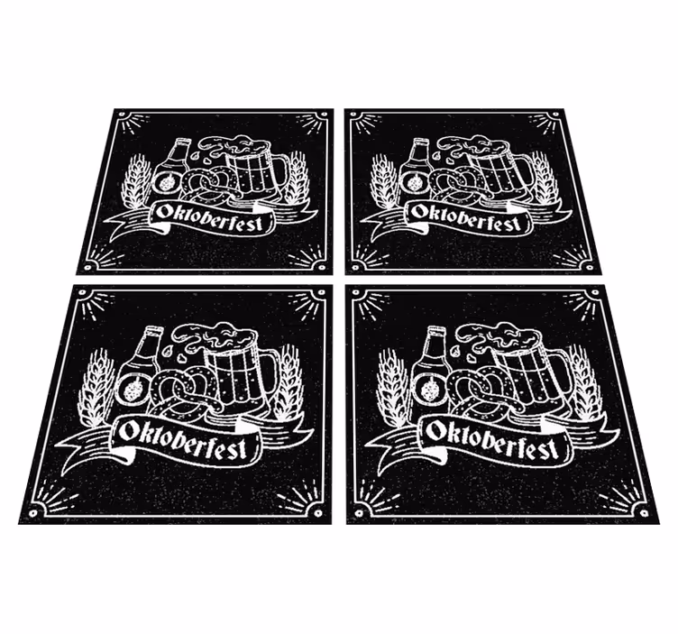 Vinyl tapijt zwart koud bier met naam - TenStickers