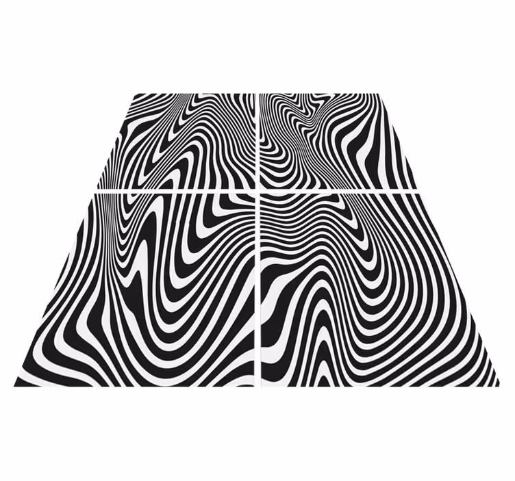 Vinyl tapijt zwart met zebra 3d effect - TenStickers