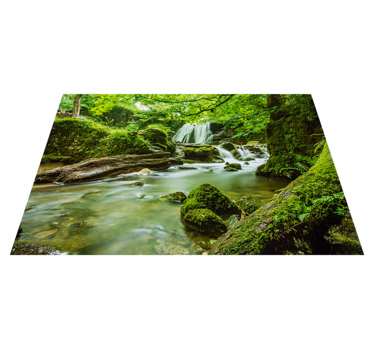 Vinyl tapijt groen serene waterval - TenStickers