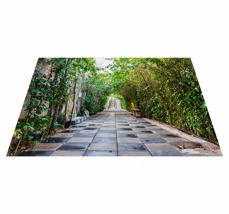 Vinyl tapijt groen serene tuinpad - TenStickers