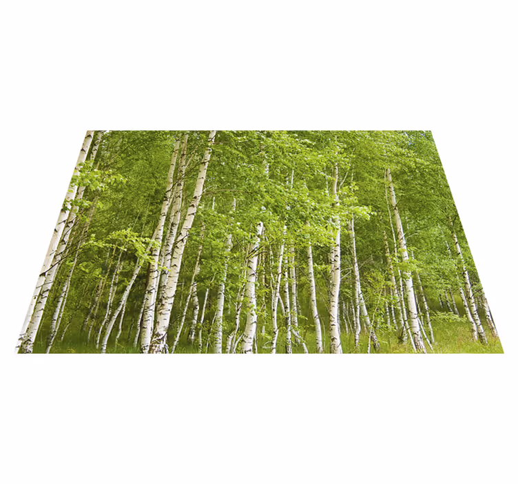 Vinyl tapijt groen berkboom - TenStickers