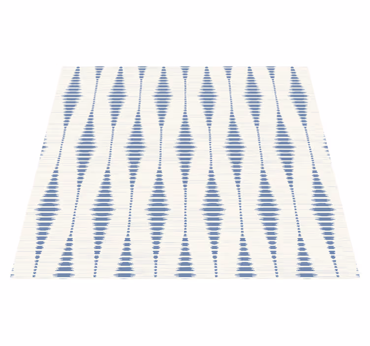 Buitenvinyltapijt rabaul ikat blauw en beige - TenStickers