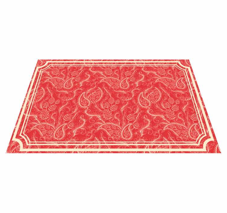 Vinyl tapijt rood paisley illustratie - TenStickers