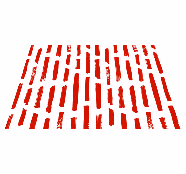 Vinyl tapijt rood met rode en witte strepen - TenStickers