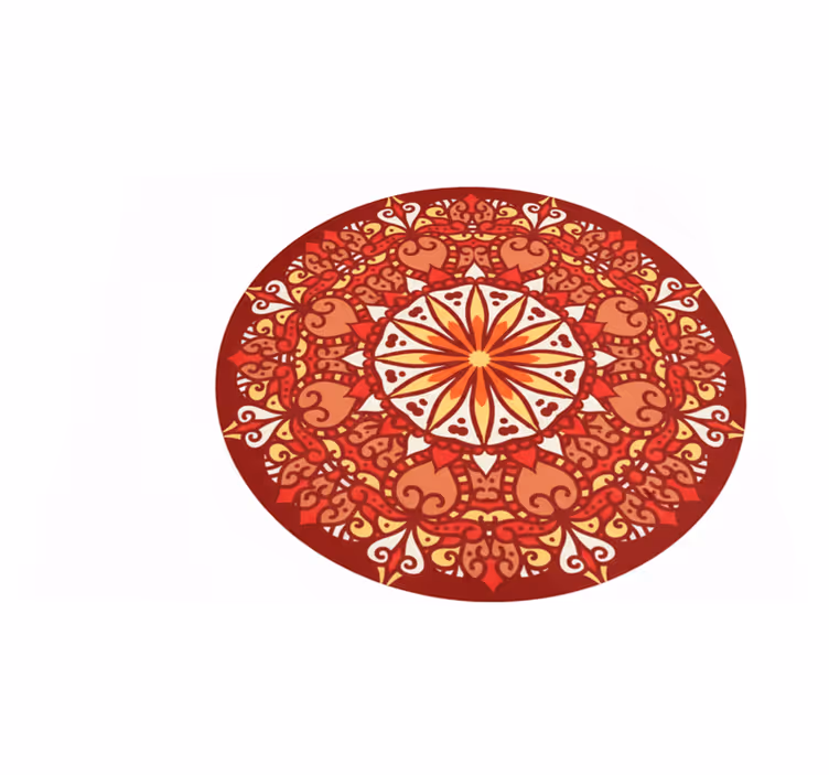 Vinyl tapijt rood luxe sierrijke kleurrijke mandala - TenStickers