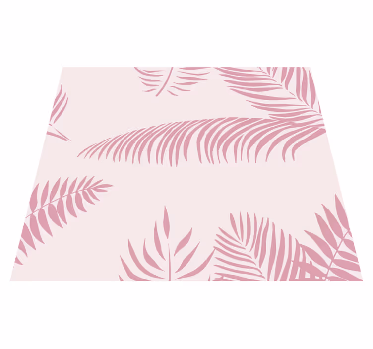 Vinyl tapijt roze grote palmbladeren - TenStickers