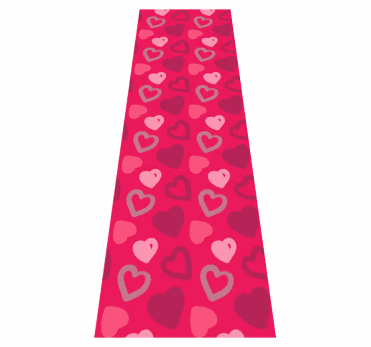 Vinyl tapijt roze fuchsia hartjes - TenStickers