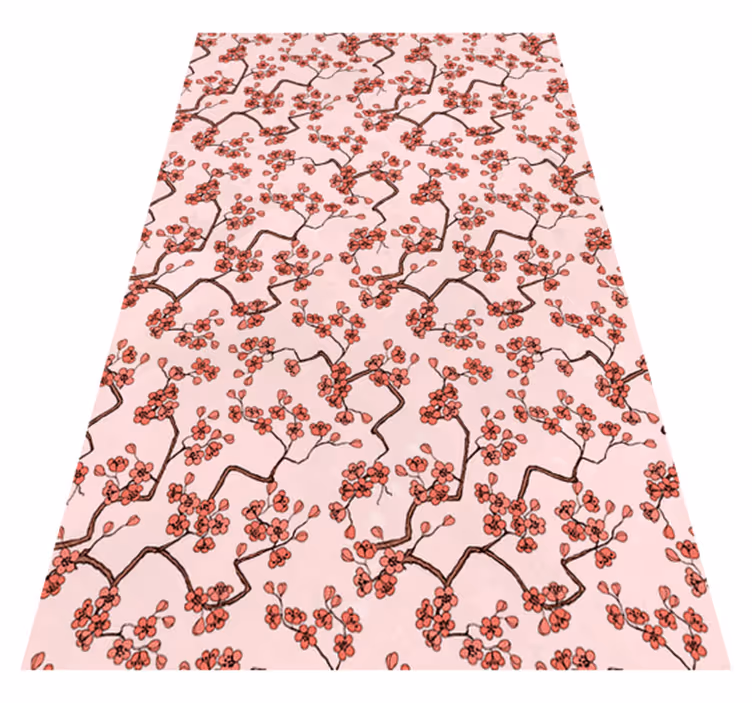 Vinyl tapijt roze kersenbloesem - TenStickers