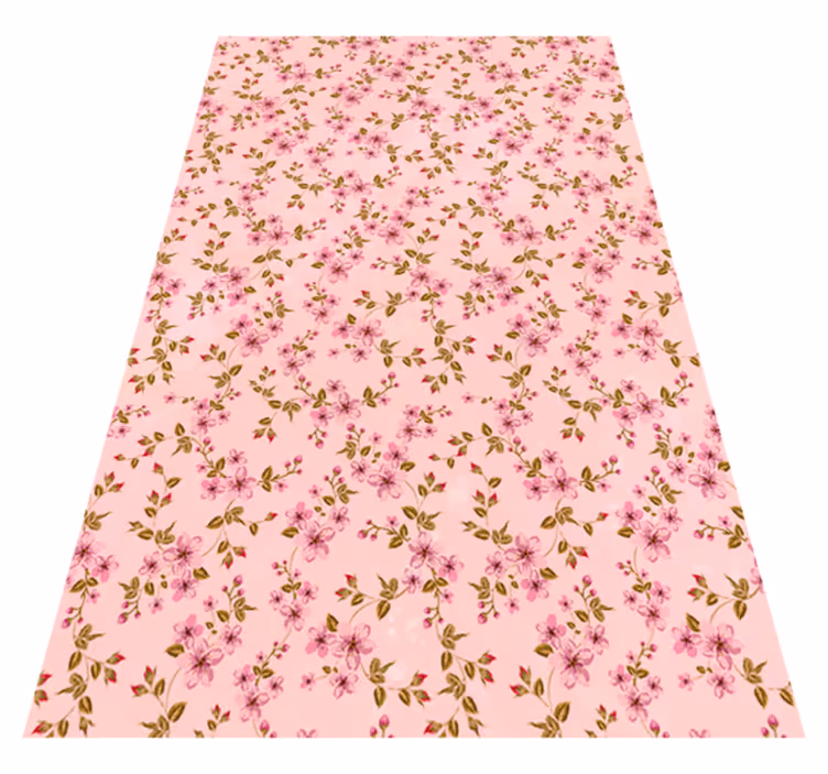 Vinyl tapijt roze aquarel roze bloemen - TenStickers
