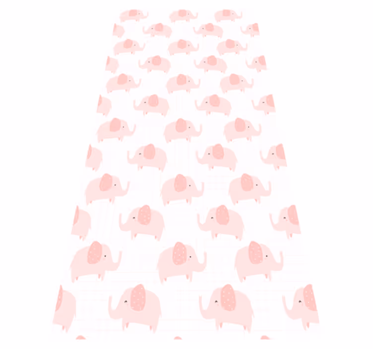 Vinyl tapijt roze met roze olifanten - TenStickers