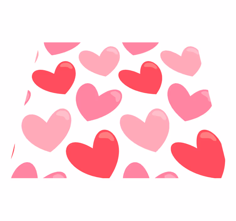 Vinyl tapijt roze grote hartvormen - TenStickers