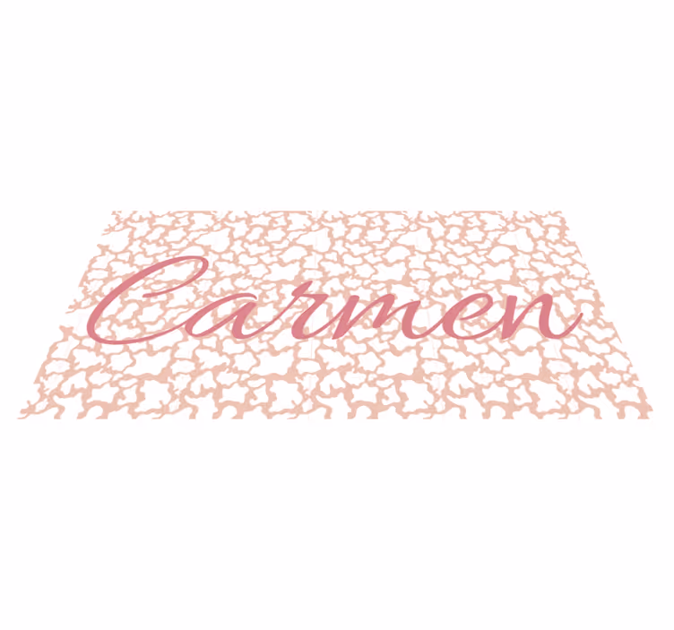 Roze dierenprint met naam Vinyl tapijt - TenStickers