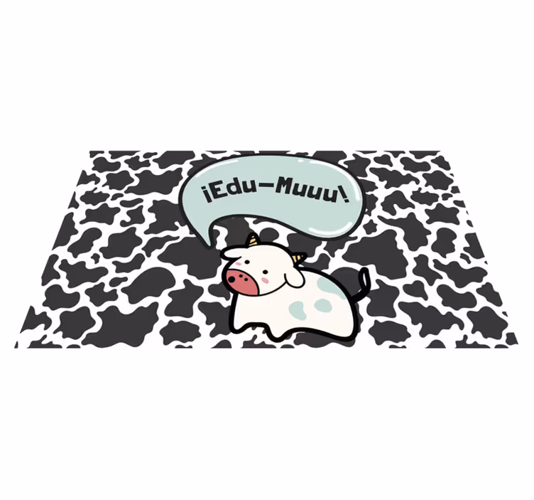 Koeien patroon Vinyl tapijt met naam kinderen - TenStickers