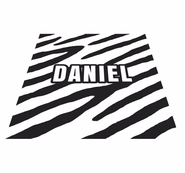Gepersonaliseerd zebrapatroon Vinyl tapijt naam - TenStickers