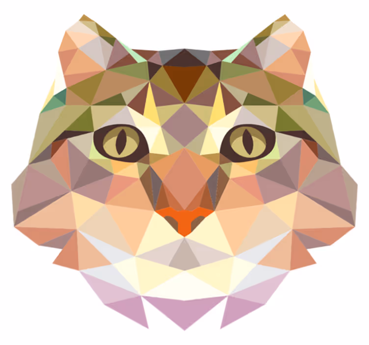 Geweldig geometrisch katvormig vinyl kleed - TenStickers