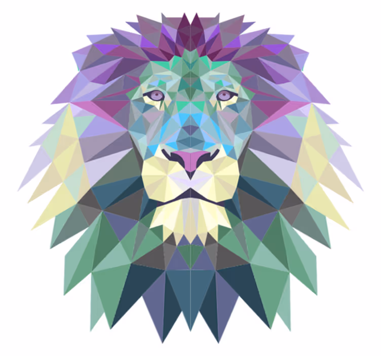 Geometrische leeuw Vinyl tapijt  - TenStickers