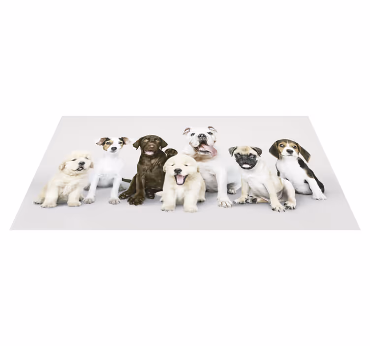 Honden in een lijn dieren vinyl tapijt - TenStickers