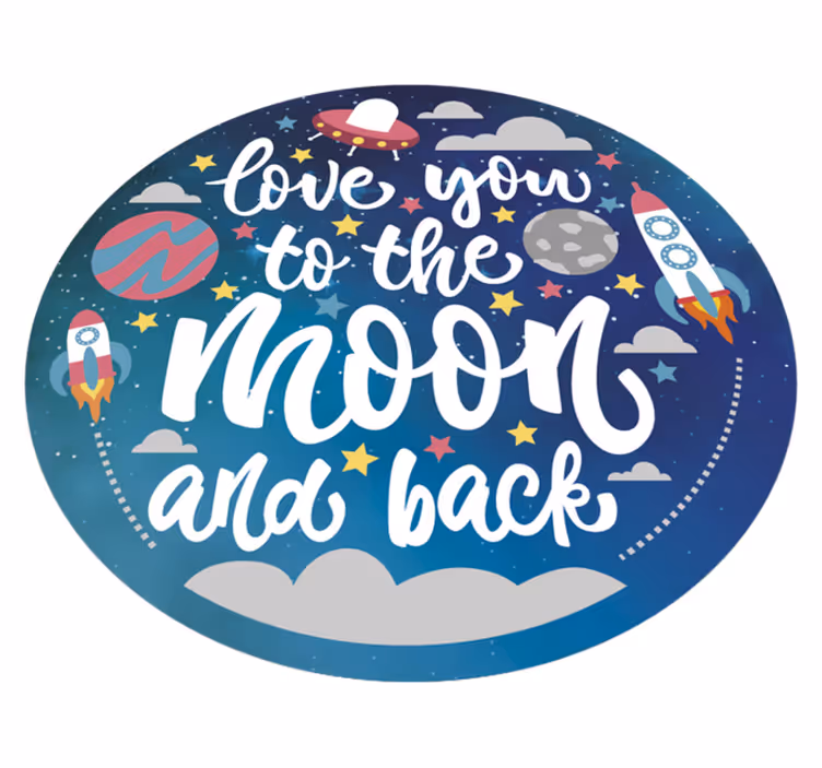 Love you to the moon and back vinyl tapijt - TenStickers