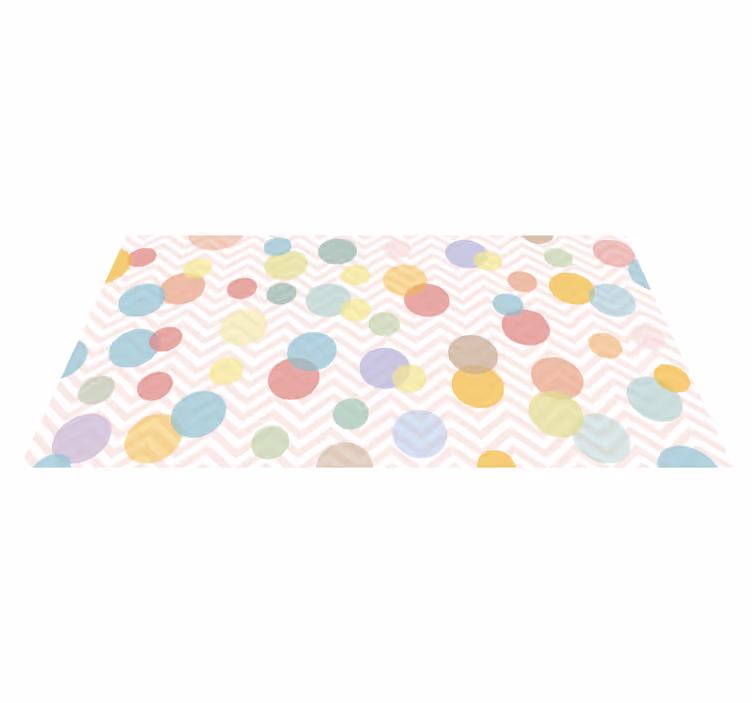Kleurrijke Polka Dot Chevron Vinyl tapijt  - TenStickers