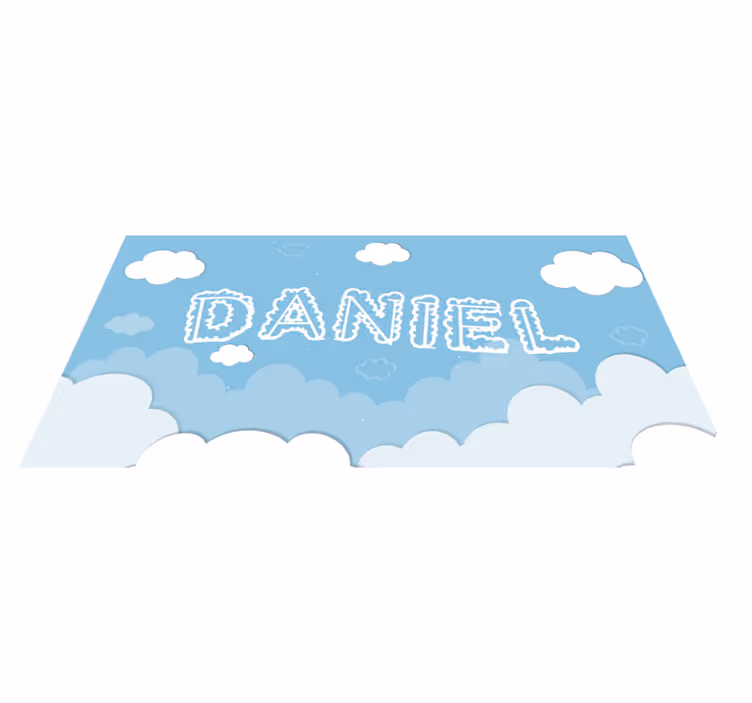 Cloudy Sky Personalization Vinyl tapijt slaapkamer - TenStickers