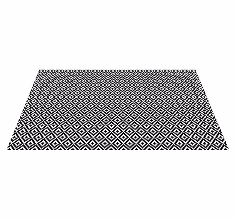 Geometrisch zwart-wit ontwerp Vinyl tapijt woonkamer - TenStickers