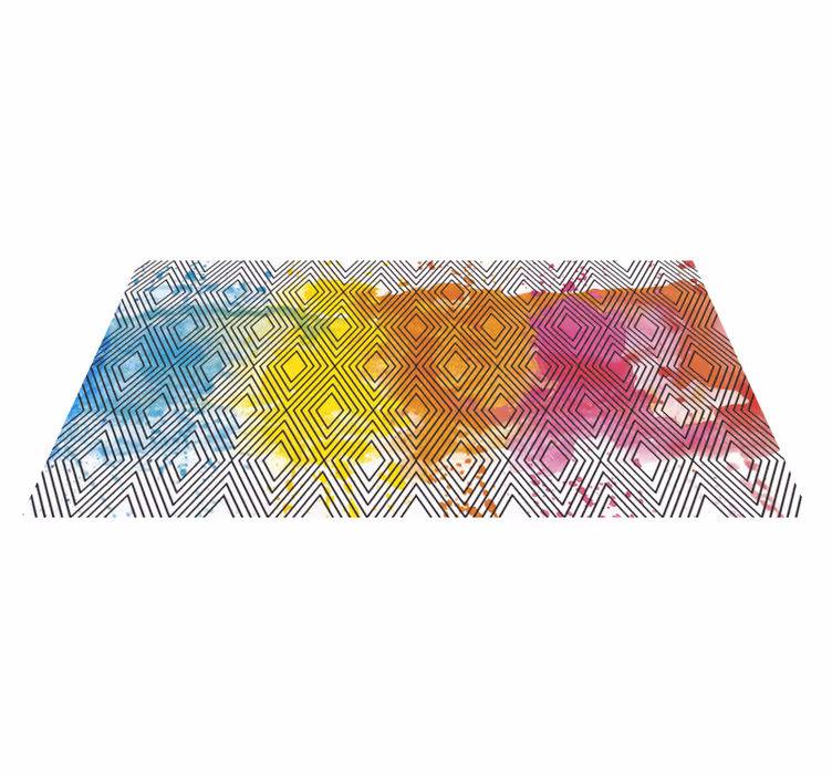Multicolor Geometrisch Patroon Moderne vinyl tapijt - TenStickers