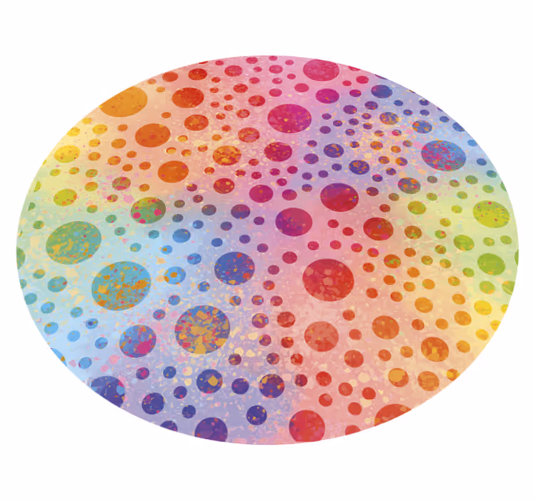 Kleurrijke stippen vinyl tapijt rond - TenStickers
