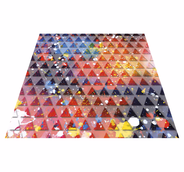 Abstract driehoeken mozaïek patroon vinyl tapijt - TenStickers
