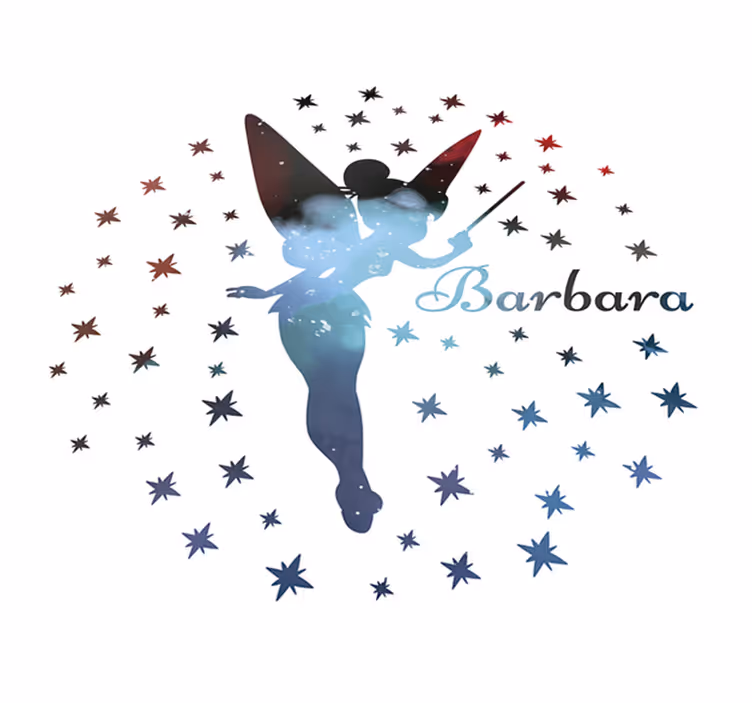 Fee Silhouet Vinyl vloerbedekking met aanpasbare naam - TenStickers
