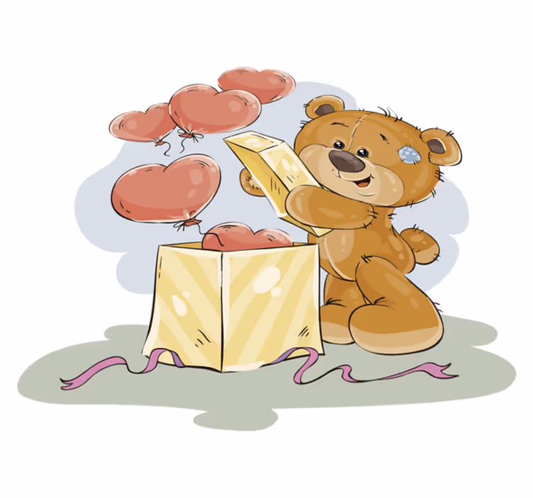 Teddy Bear Celebration Vinyl vloerbedekking baby - TenStickers