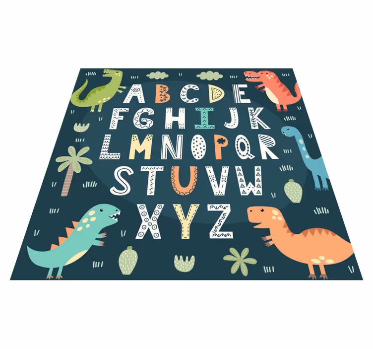 Alfabet met dinosaurus illustraties vinyl tapijt - TenStickers