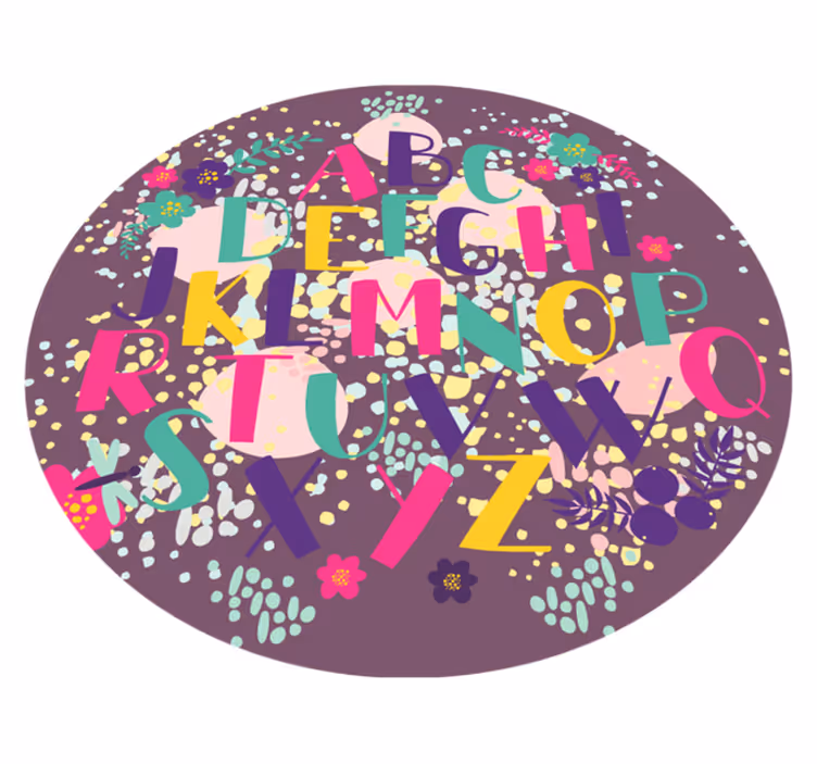 Alfabetisch Educatief Vinyl vloerkleed kinderkamer - TenStickers