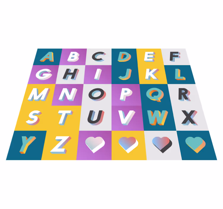 Kleurrijke Alfabet Speelplaats Vinyl tapijt kinderkamer - TenStickers