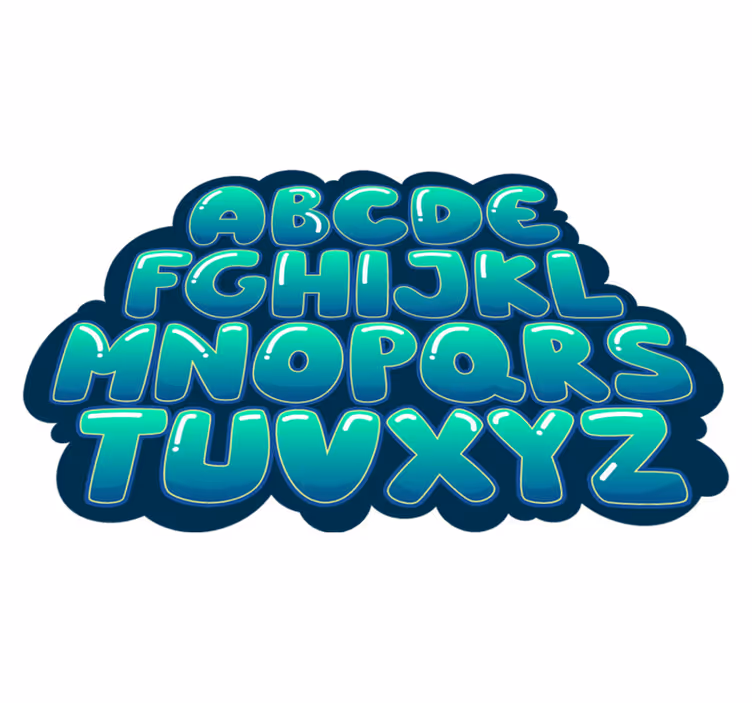 Alfabet wolk vinyl tapijt  - TenStickers