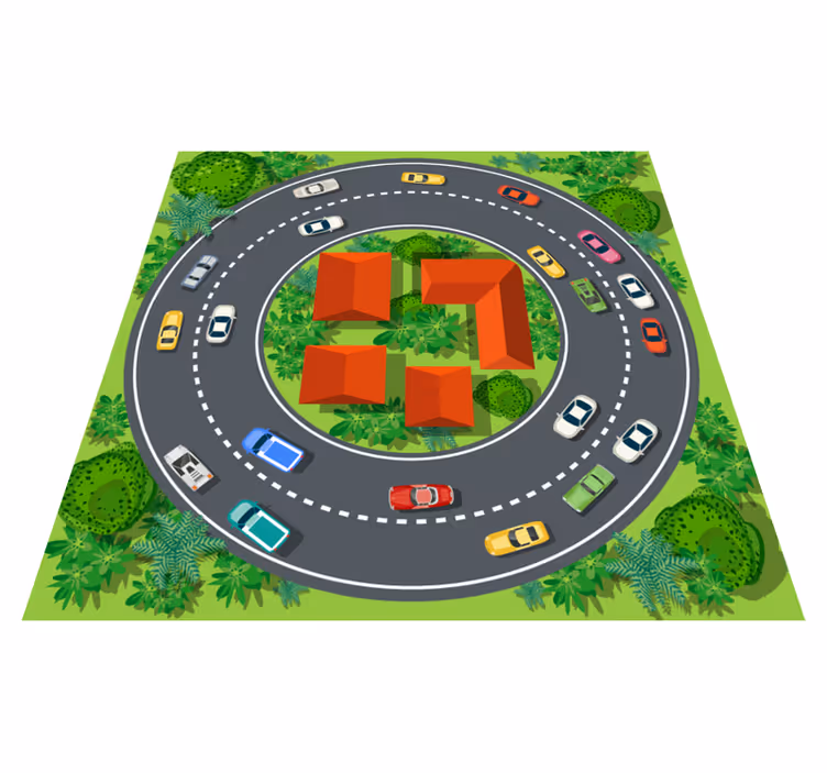 Speels circuit vinyl tapijt voor meer kinderen - TenStickers