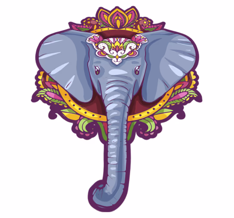 Decoratieve olifant dieren vinyl tapijt - TenStickers