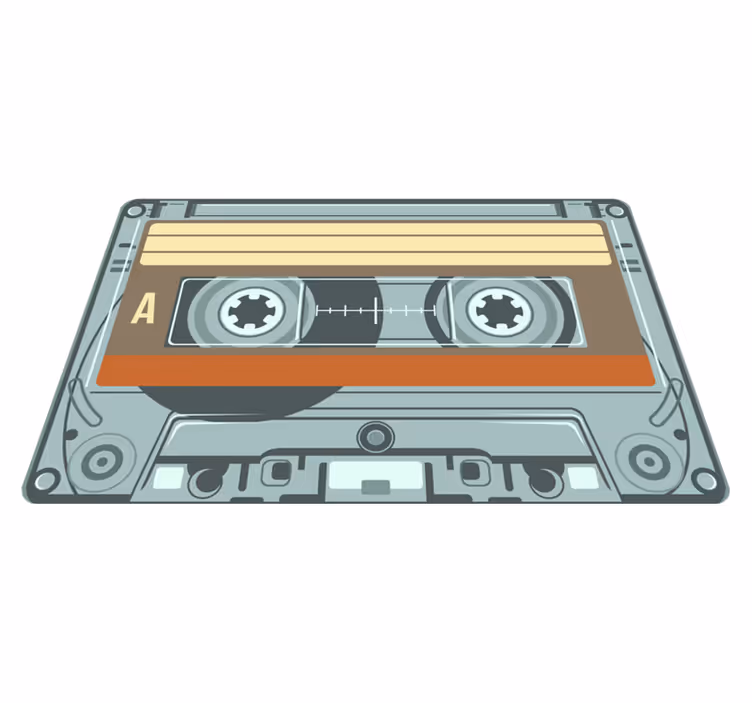 Grafisch cassettedetail vinyl tapijt antiek - TenStickers