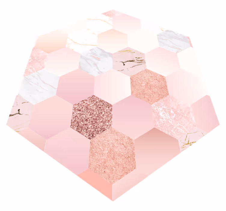 Zeshoekig pastel vinyl tapijt minimalistisch - TenStickers