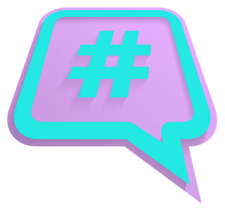 Prachtig modern vinyl vloerkleed met hashtag - TenStickers